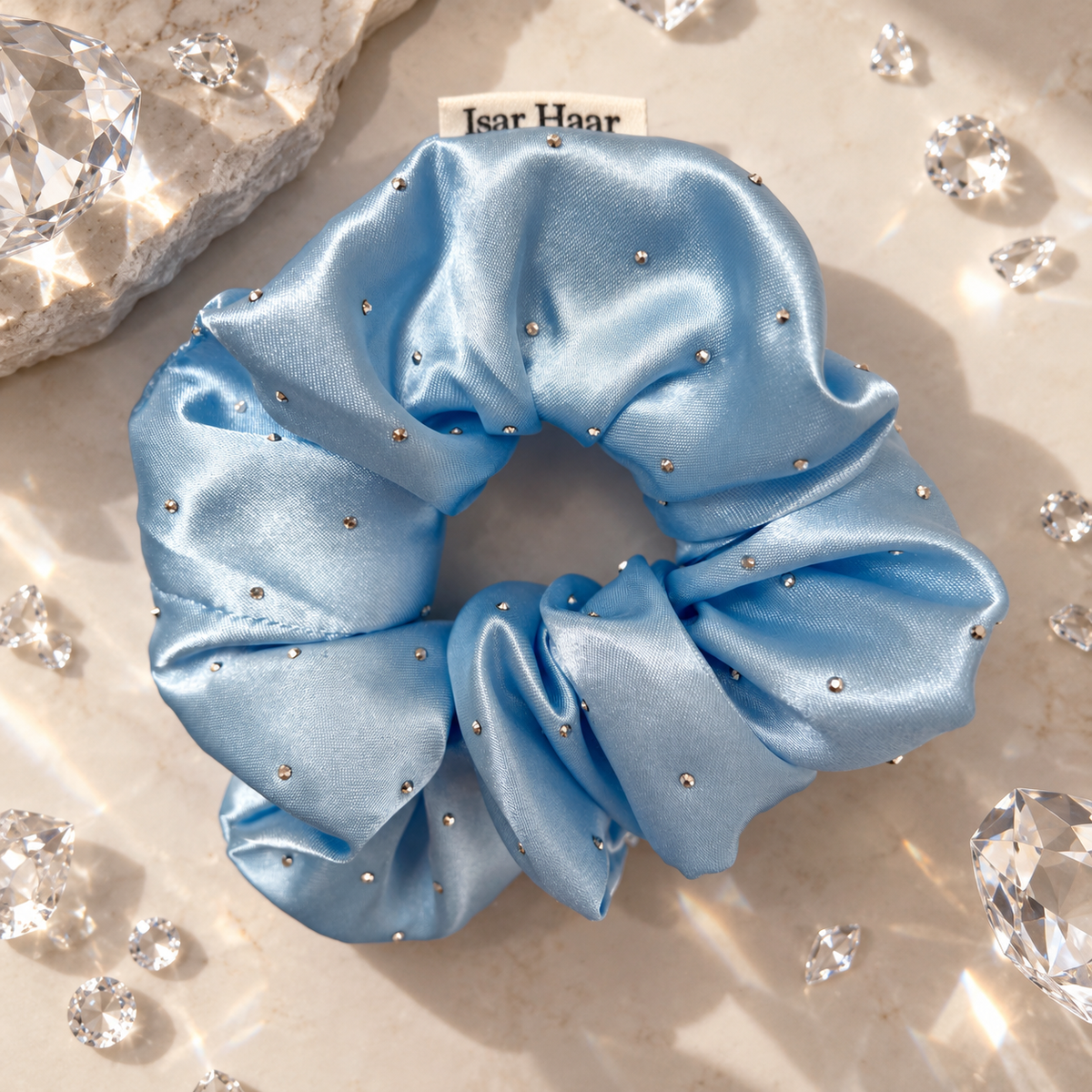 Scrunchie Isar Eisblau Kristall